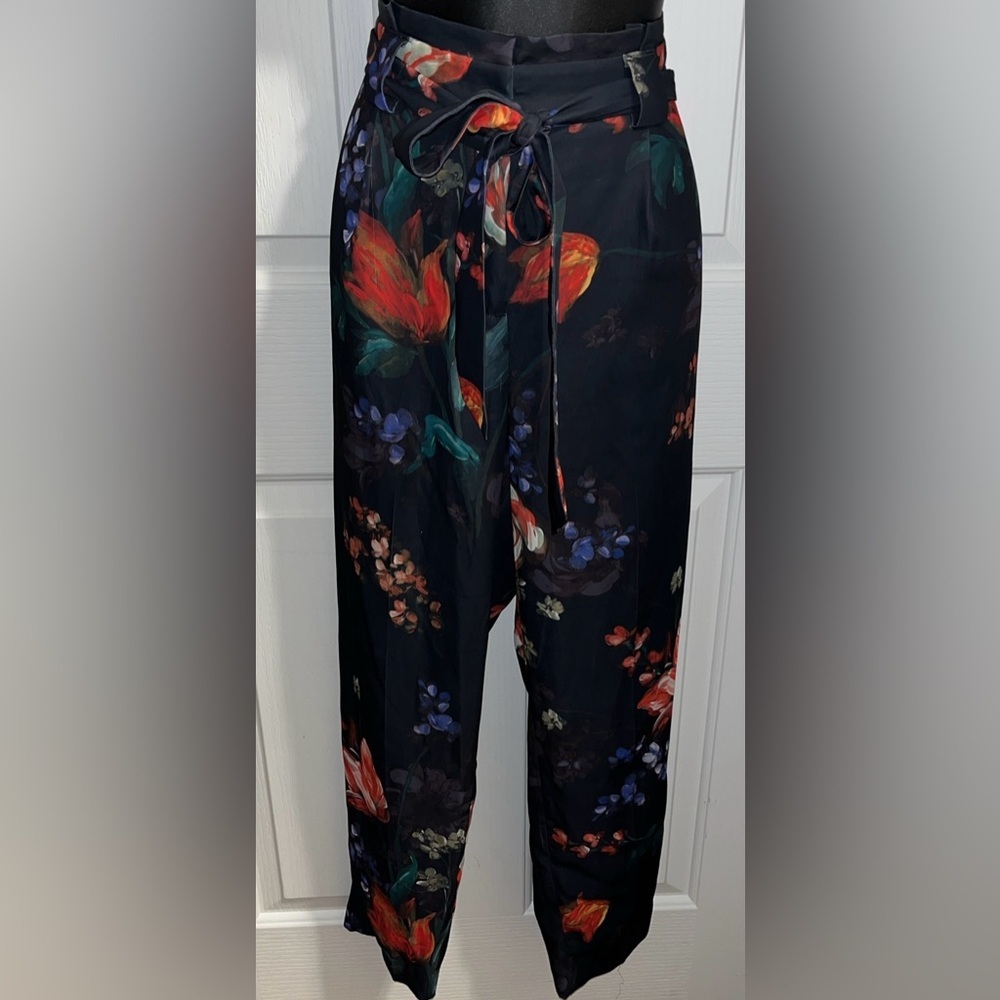 Express Black and Red High-Waisted Trousers